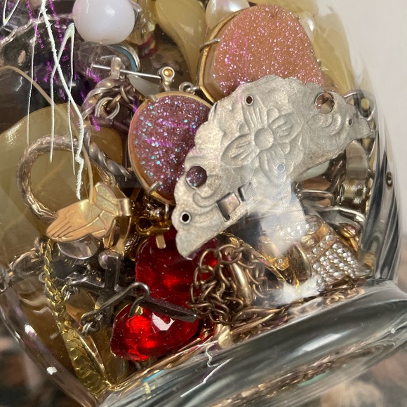 Total 3.11 Lb (Including glass Jar) Jewelry Scraps mixed pcs Mystery Lot 📿 - Picture 12 of 17